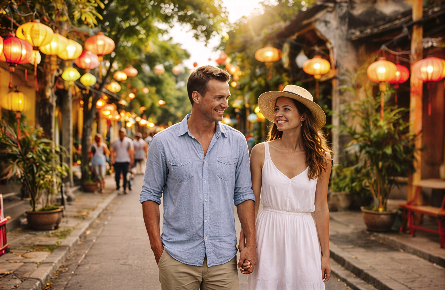 Reisende i rolige omgivelser i Vietnam